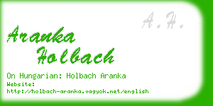 aranka holbach business card